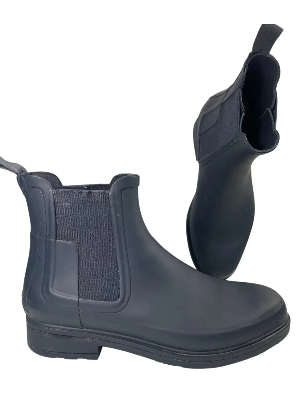 Hunter Mens Original Chelsea Ankle Boots 9 Dark Navy Pull On Bootie Waterproof